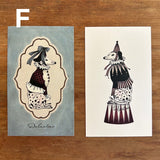 Kinotoriko card set 2 patterns x 5 cards each, 10 cards