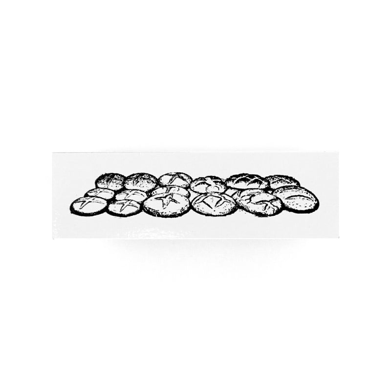 Sello erizo pastelero 40 x 12mm Campo Panes duros Panes blancos Pastel cortado Pastel entero Azulejo antiguo Panadería