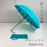 Hiraten Hiraten Série de glace rasée Long parapluie parapluie pliant broderie bleu hawaii melon