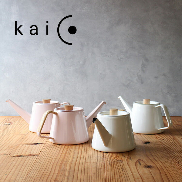 FORMLADY フォームレディ kaico ドリップケトル S  0.95L 白 墨桜 藤巻 日本製 ホーロー ホーロー製 コーヒーケトル ドリップポット ポット 細口 IH 直火 北欧風 おしゃれ 小泉誠 ギフト プレゼント