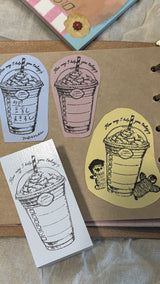 Pastry Chef Hedgehog Stamp 60 x 30mm Doll Case Ticket Retro Sign Frappuccino Memo