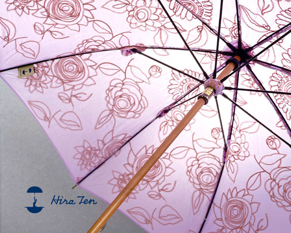 HiraTen ヒラテン 日傘 甘い夏の思い出 長傘 折りたたみ傘 刺繍 日本製 おしゃれ ギフト プレゼント 母の日 還暦祝い 縁起物 Parasol 82-687M54 F82-687M54