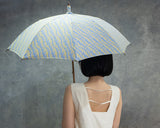 Hiraten Hiraten Parasol Iwasa × Hiraten Blue gelbe Welle Regenschirm Falten Regenschirm