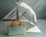 HIRATEN Hiraten parasol Iwasa × HIRATEN Blue Yellow Wave long parasol folding parasol