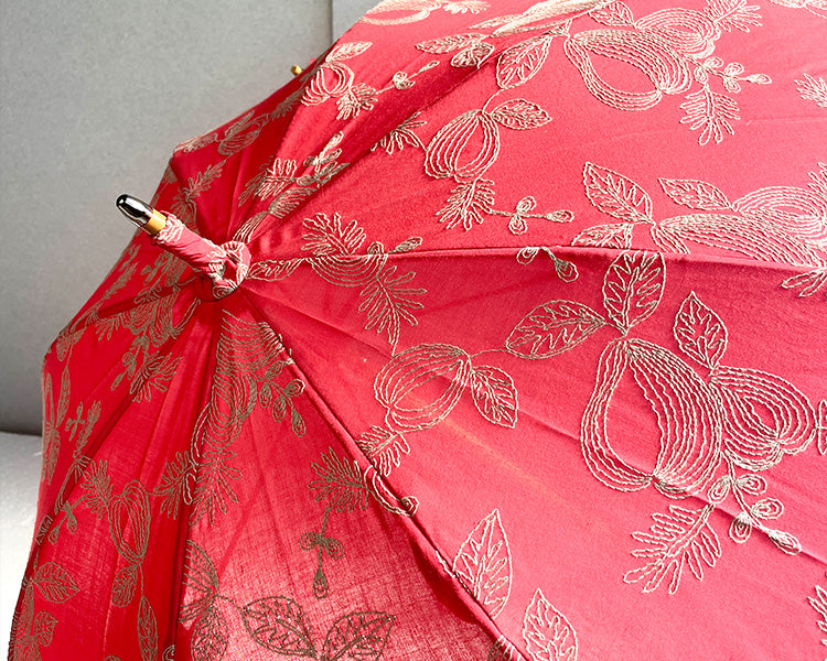 HIRATEN Hiraten parasol Passion, sun and oasis long parasol folding parasol embroidery