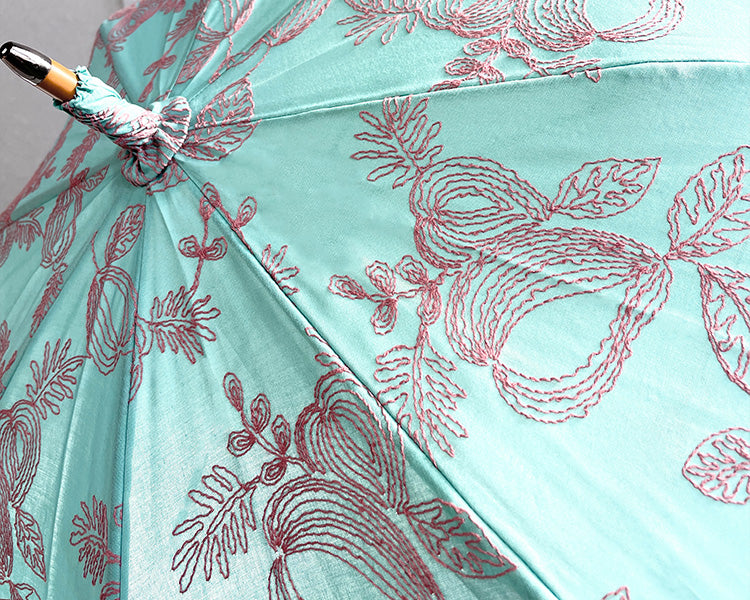 HIRATEN Hiraten parasol and coral long parasol　folding parasol embroidery