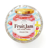 パティシエハリネズミ ロール付箋 40枚入り 幅40mm フルーツジャム Fruit Jam フルーツのお皿 ジャム瓶 かわいい おしゃれ カモ井加工紙 巻き付箋 付箋紙 ふせん お菓子 スイーツ 枠 フレーム