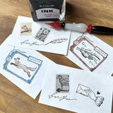 Kinotrico Stamp 004 "MERCI BEUCUP" Kinklesstar Shirotsu -Sho "Merci" Ha Pen "pour vous"