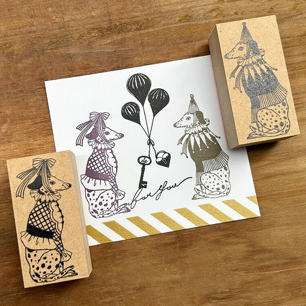 Kinotorico キノトリコ スタンプ ダルメシアン 犬 サーカス パーティ お祝い はんこ かわいい レトロ クラシック 洋書 ギフト 手帳 メモ