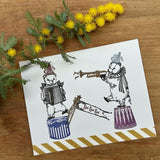 キノトリコ スタンプ ボンジュール bonjour-ribbon トランペット trumpet ステッキ stick 旗 flag toitoitoi