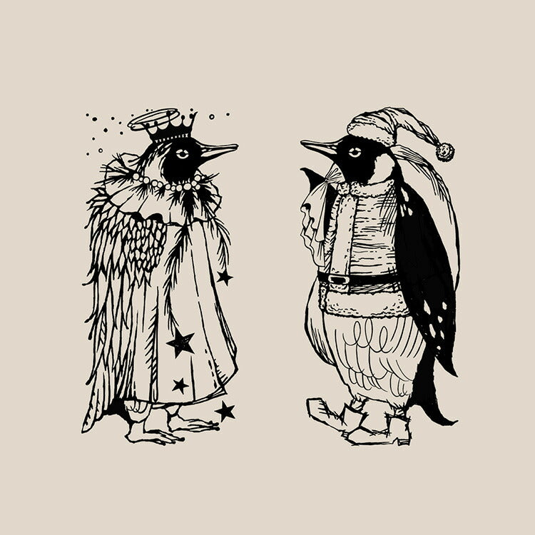 Kinotorico キノトリコ スタンプ ペンギン angel penguin ペンギン天使 santa penguin ペンギンサンタ クリスマス サンタクロース エンジェル X'mas xmas ペンギン 動物 はんこ かわいい レトロ クラシック 洋書 ギフト 手帳