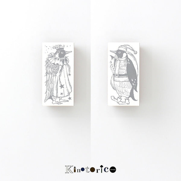 Kinotorico キノトリコ スタンプ ペンギン angel penguin ペンギン天使 santa penguin ペンギンサンタ クリスマス サンタクロース エンジェル X'mas xmas ペンギン 動物 はんこ かわいい レトロ クラシック 洋書 ギフト 手帳