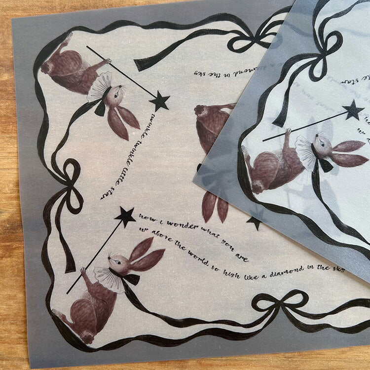 Kinotorico キノトリコ デザインペーパー トレーシングペーパー素材 A4サイズ ６枚入り うさぎ ペンギン ダルメシアン ラッピング 包装紙 ブックカバー かわいい レトロ 洋書 ギフト プレゼント