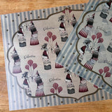 키노토리코 디자인 용지 A4사이즈 6장 토끼 펭귄 달마시안