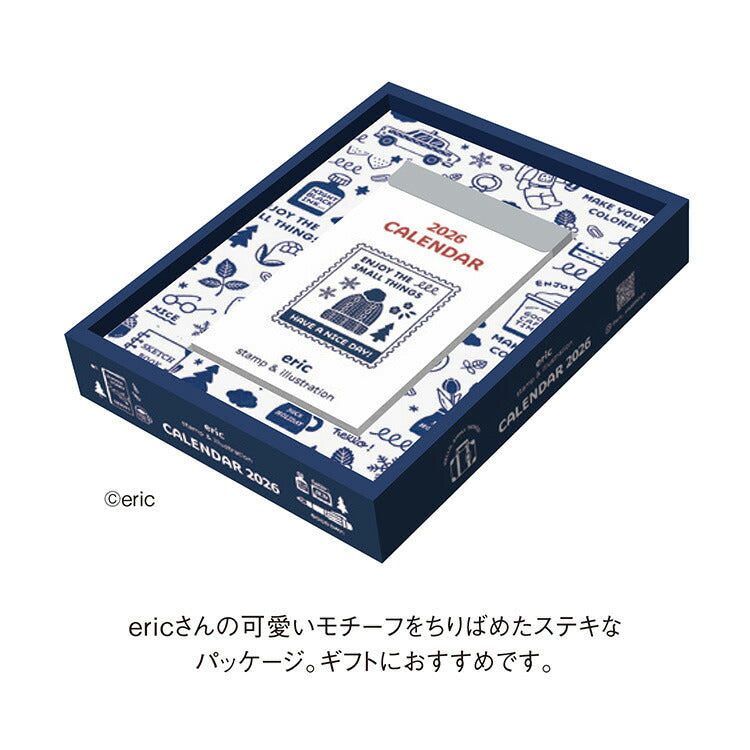 日めくりカレンダー 2026 エリック eric 紙スタンド付き ボックス入り 卓上 ミニサイズ ギフト SANBY サンビー 日めくり カレンダー 毎日 デザイナーズ かわいい おしゃれ NK-4400