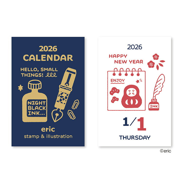ミニミニ日めくりカレンダー 2026 エリック eric 日めくり ミニサイズ カレンダー SANBY サンビー デザイナーズ かわいい おしゃれ NK4430