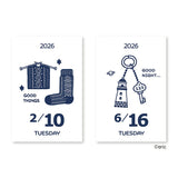 ミニミニ日めくりカレンダー 2026 エリック eric 日めくり ミニサイズ カレンダー SANBY サンビー デザイナーズ かわいい おしゃれ NK4430