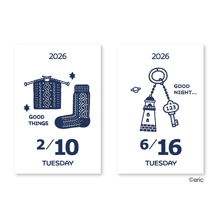 ミニミニ日めくりカレンダー 2026 エリック eric 日めくり ミニサイズ カレンダー SANBY サンビー デザイナーズ かわいい おしゃれ NK4430