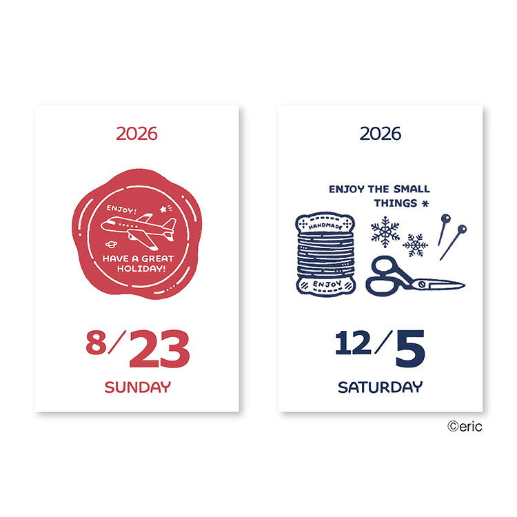 ミニミニ日めくりカレンダー 2026 エリック eric 日めくり ミニサイズ カレンダー SANBY サンビー デザイナーズ かわいい おしゃれ NK4430