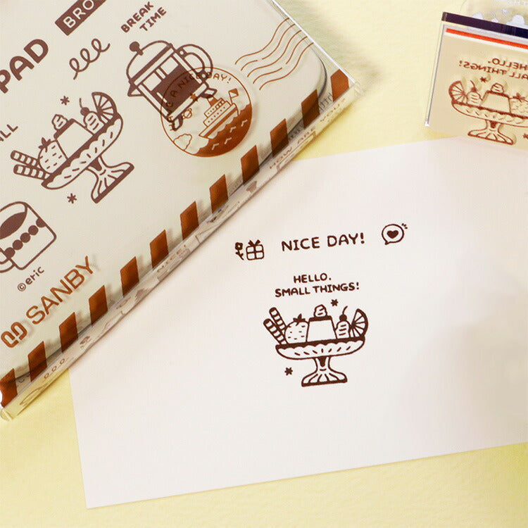 エリック eric STAMP PAD ブラウン ゴールド シルバー ネイビー デザイナーズスタンプ台 スタンプ台 スタンプパッド インクパッド はんこ サンビー メモ アイコン 文具 予定 手帳 ギフト かわいい