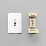 KNOOPWORKS Lot de 3 tampons en érable HELLO AUTUMN Autumn MAPLE VOUS SOUHAITANT DES JOURNÉES CHAUDES ET CALMES SET004