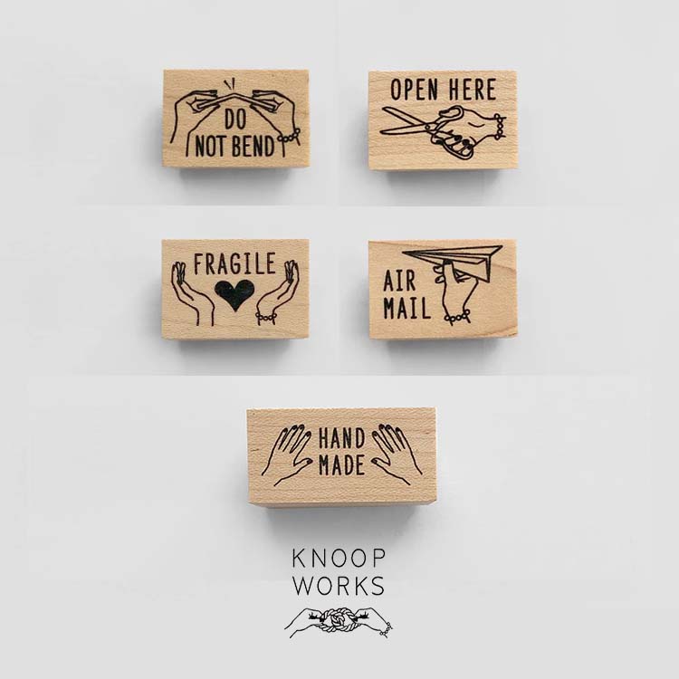 KNOOPWORKS スタンプ AIR MAIL / DO NOT BEND / FRAGILE / OPEN HERE / HAND MADE