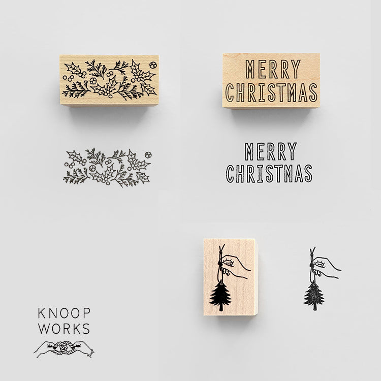 KNOOPWORKS スタンプ ヒイラギ HOLLY もみの木 MERRY CHRISTMAS