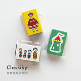 倉敷意匠 Classiky 夜長堂 マッチ箱のシール おしゃれさん おとぎの国 こけしちゃん  シール ステッカー マッチ箱 かわいい おしゃれ ギフト プレゼント