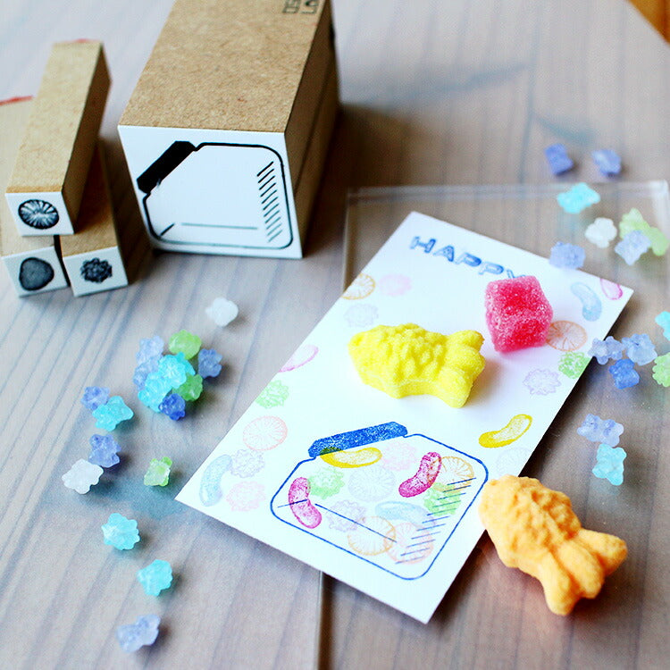 オスコラボ OSCOLABO スタンプ 小さなカタチ×モヨウ 波の落とし物 駄菓子 3個入り 海 夏 貝殻 ヒトデ 潮が運んだ手紙 金平糖 ゼリービーンズ 和風 ミニ 小さい はんこ 手帳 かわいい