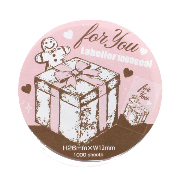 パティシエハリネズミ ラベラー シール 500枚/1000枚 正方形 ロールタイプ