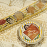 パティシエハリネズミ マスキングテープ 24mm幅 プレゼントリボン Present Ribbon Sleeping with bread 食パンで眠る 文具男子tasu_marlyコラボ かわいい おしゃれ カモ井加工紙