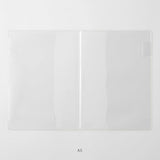 MDノート MD PRODUCT 透明カバー ペンホルダー付き A7 文庫 新書 A5 A5スクエア 1日1ページ A4変形判 PVC製 クリア クリアー スケルトン 汚れ防止 無色 MDプロダクト