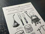 大枝活版室 OEDA LETTERPRESS sticker sheet ステッカーシート LETTERPRESS Black レタープレス ブラック ステッカー シール シールシート