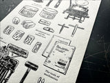 大枝活版室 OEDA LETTERPRESS sticker sheet ステッカーシート LETTERPRESS Black レタープレス ブラック ステッカー シール シールシート