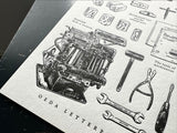 大枝活版室 OEDA LETTERPRESS sticker sheet ステッカーシート LETTERPRESS Black レタープレス ブラック ステッカー シール シールシート