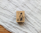 大枝活版室 OEDA LETTERPRESS Stamp スタンプ LETTERPRESS girl テキンのお仕事 空想の時間 はんこ ラバースタンプ
