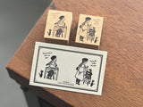 大枝活版室 OEDA LETTERPRESS Stamp スタンプ LETTERPRESS girl テキンのお仕事 空想の時間 はんこ ラバースタンプ