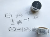 大枝活版室 OEDA LETTERPRESS Masking tape マスキングテープ thank you Handwritten 8frame ありがとう フレーム 手書き 20mm 25mm テープ マステ