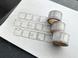 大枝活版室 OEDA LETTERPRESS Masking tape マスキングテープ Mellow darkblue brown 25mm テープ マステ