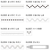 オスコラボ OSCOLABO カタチ×モヨウ ライン まっすぐ くねくね ネオン ドット しま ハート矢印 クレヨン カード スタンプ はんこ かわいい