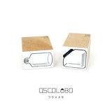 オスコラボ OSCOLABO スタンプ ワク×メモ コルク瓶 猫瓶 ビン ボトル フレーム 枠 文字入れ 入れ物 はんこ 手帳 かわいい