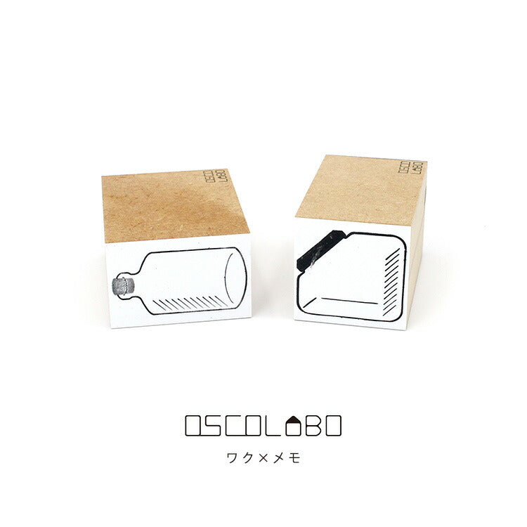 オスコラボ OSCOLABO スタンプ ワク×メモ コルク瓶 猫瓶 ビン ボトル フレーム 枠 文字入れ 入れ物 はんこ 手帳 かわいい