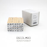 オスコラボ OSCOLABO スタンプ Jimu ALPHABET STAMPS ジムアルファベットスタンプ 28個入り ボックス入り 大文字 アルファベット 白抜き 事務スタンプ 手帳 はんこ 手帳 かわいい