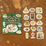 4個セット BGM フレークシール 45枚入り 今日もカフェ 純喫茶 古民家カフェ ボタニカル おうちカフェ 和紙 シール バラ 喫茶店 カフェ スイーツ 料理 コーヒー お得 まとめ買い ビージーエム セット