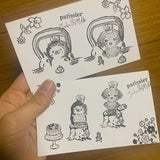 パティシエハリネズミ スタンプ 30×30mm ハリネズミのハリー 上半身 パンダのコロロ 寝転び 切り株 傘 クッキー缶 うさぎのモカ 角っこお花 うさぎ かわいい おしゃれ