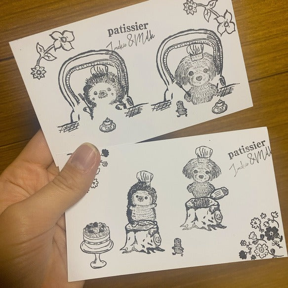 パティシエハリネズミ スタンプ 30×30mm ハリネズミのハリー 上半身 パンダのコロロ 寝転び 切り株 傘 クッキー缶 うさぎのモカ 角っこお花 うさぎ かわいい おしゃれ