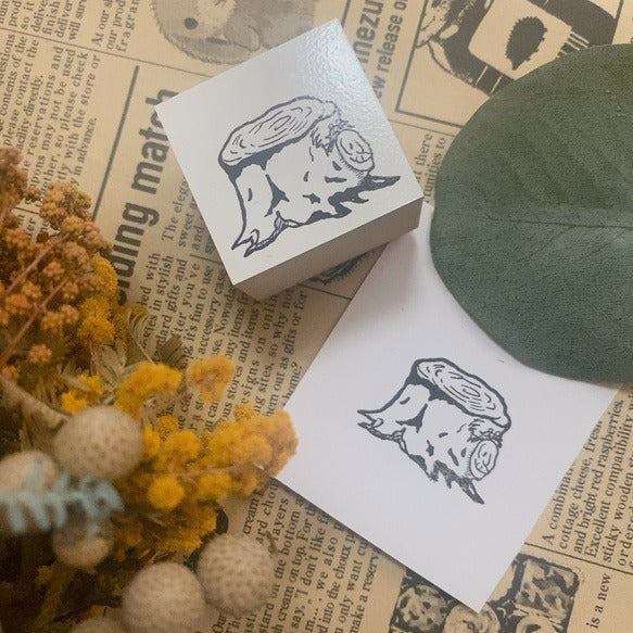 パティシエハリネズミ スタンプ 30×30mm ハリネズミのハリー 上半身 パンダのコロロ 寝転び 切り株 傘 クッキー缶 うさぎのモカ 角っこお花 うさぎ かわいい おしゃれ