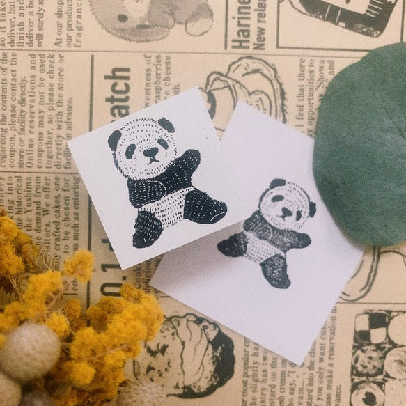 パティシエハリネズミ スタンプ 30×30mm ハリネズミのハリー 上半身 パンダのコロロ 寝転び 切り株 傘 クッキー缶 うさぎのモカ 角っこお花 うさぎ かわいい おしゃれ