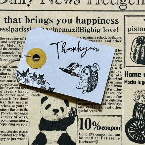 パティシエハリネズミ スタンプ 30×30mm 手に何かを持つハリー 猫のミーコ 運ぶパティシエ コロロ ハリー チップ 丸いクッキー缶 クラシック角っこお花 スキレット 丸皿 パンダ ひよこ 角