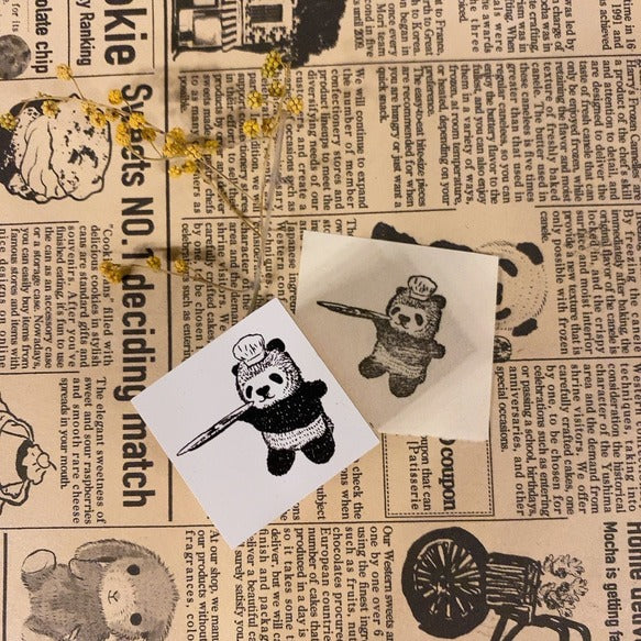 パティシエハリネズミ スタンプ 30×30mm 手に何かを持つハリー 猫のミーコ 運ぶパティシエ コロロ ハリー チップ 丸いクッキー缶 クラシック角っこお花 スキレット 丸皿 パンダ ひよこ 角